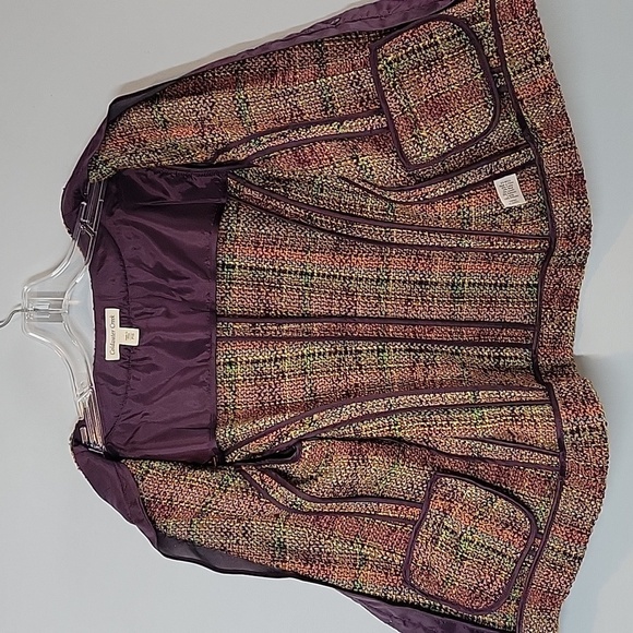 Coldwater Creek Tweed Wool Multicolor One Button Blazer - Picture 3 of 8